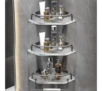 3Tier Corner ShelfVersatile Silver Bathroom Storage Organizer for Small Spaces Perfect for Shower Vanity & KitchenSpaceSaving Design