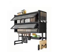3Tier Dish RackLarge Carbon Steel Kitchen Organizer (240 x 94 cm) SpaceSaving Solution for Plates Pots & UtensilsDurable & Stylish Design