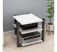 3Tier HiFi Media Cabinet AV Stand for CD Amplifiers Home Speaker Sound Rack Movie Equipment Storage Audio Component Shelf (White 3Tier)