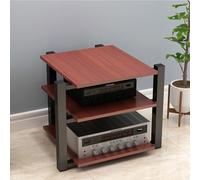 3Tier HiFi Media Stand AV Rack for CD Amplifiers Home Speaker Sound Stand Movie Equipment Cabinet Audio Component Rack (Red 3Tier) Perfect for Home Theater Setup