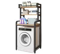 3Tier Laundry Storage Rack for Washer & Dryer 183cm Black SpaceSaving Organizer with Worktop Ideal for Laundry Room Linen & Fur Storage Solution