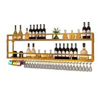 3Tier Metal Ceiling Wine RackHanging Wine rage for Home & Restaurant 59.05in Multifunctional Wine Display Shelf SpaceSaving Hanging Holder Stylish Wine Organizer
