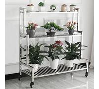 3Tier Metal Flower Pot StandIndoor Outdoor Plant Display Ladder Shelf Stainless Steel Organizer Holder for Garden Patio Balcony DecorDurable & Stylish Plant Rack