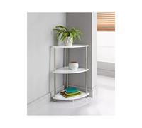 3Tier Oak Finish Corner Shelf Home Office Room Side Table Book Storage