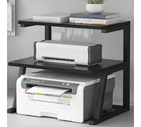 3Tier Printer Stand for Home Office MultiPurpose Wood Desktop Shelf nize Smals for 3D Printers Fax Machines & Scanners (Black 43x32x51.2cm)