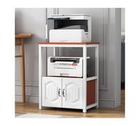 3Tier Printer Stand with File CabinetVertical Storage for Home Office Open Shelves for Letter/Legal/A4 Files Brown 60x50cm (23.6x15.7in) Efficient Organization Solution