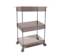 3Tier Rolling Acrylic Storage CartMobile Utility Trolley for Kitchen Bedroom & Bathroom nization with Wheels BrownVersatile Shelving Unit for Easy Storage Solutions
