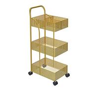 3Tier Rolling Kitchen Storage RackVersatile Handcrafted Organizer for Bathroom Kitchen and OfficeMobile Shelving Unit for Efficient Space Saving