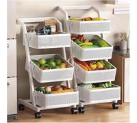3Tier Rolling Storage Cart with Adjustable Dring Basket HeavyDuty Metal Utility Trolley on Wheels Height Adjustable Shelves for Kitchen Laundry Bathroom Living Room90°/105° Tilt Design