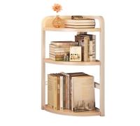 3Tier White Wooden Corner ShelfModern SpaceSaving Bookcase for Books CDs & Magazines Stylish Home Decor Compact 25x25x65cm Storage Solution