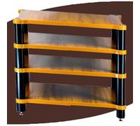 3Tier Wooden Audio Stand for HiFi Stereo Multimedia Component Holder Corner TV Stand with Shockproof Pads 60x48x85.5 cm (23.6x18.9x33.6 in) Perfect for Home Theater Setup.