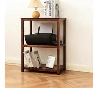 3TierAdjustableHeightPrinterStandSolidWoodRollingCartwithLockingCastersMultiFunctionalShelfforKitchen&HomeOffice(WalnutNoWheels)