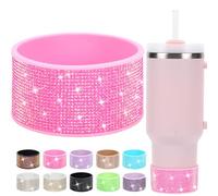 3tyto Rhinestone Silicone Boot for 40oz 30oz Stanley Quencher, Anti-Slip Silicone Protector for Qunercher Pro Tour Flip 40oz 30oz, Cup Accessories for 2.75-2.95 inch Trapezoidal Cylinder Base