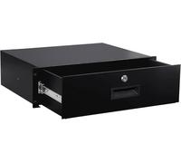 3U Rack Mount Drawer Server Cabinet Case for 19 Inch AV/Network/DJ Equipment Lockable Deep Drawer with Key Black