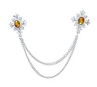 3UOOWWFA Brooch 1PCS Fashion Tassel Crystal Cross Chain Brooch Women's Shirt Collar Pins and Brooches Personality Lapel Pin Buckle Ladies Accessories (Color: E) (G) Brooch (B)
