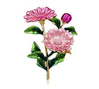 3UOOWWFA Brooch Color Enamel Chrysanthemum Daisy Flower Shape Brooch Pin for Women Girls DIY Banquet Party Pin Fashion Jewelry (Color: B) (A) Brooch (B)