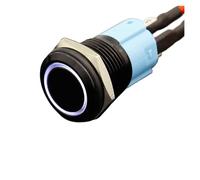 3V 5V 12V 24V 48V 110V 220V LED Locking 16mm Waterproof Metal Push Button Switch maintained metal switch Latching push button(Green,24V)