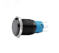 3V 5V 12V 24V 48V 220V LED Locking 16mm Oxidation Black Metal Push Button Switch Maintained Latching Push Button 1pcs(Switch socket,3V)