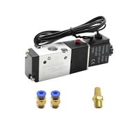 3V110-06 1/8" Solenoid Valve 3/2 Way Pneumatic Air Control Electric Gas Magnetic Alumium Body DC12V 24V AC110V 220V(3V110-06 Wire-PC4-01,DC12)