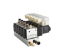 3V110-06-NC Normally Close Electromagnetic Solenoid Valve Block with Fitting Base Manifold DC12v 24v AC 110v 220v 3 Port(Dc24v 6 in 6 Out)