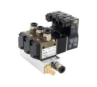 3V110-06-NO Normally Open Solenoid Valve Stations Block with Muffler Fitting Base Manifold DC12v DC24v AC110v AC220v 3 Port 1Pcs(Dc24v 4mm Fittings)