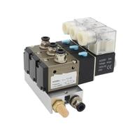 3V210-08-NC Normally Closed Electromagnetic Solenoid Valve Block with Muffler Fitting Base Manifold DC12V/24V/AC110V/220V 3 Port(DC24V 10mm Fittings,9 Stations)