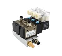 3V210-08-NC Normally Closed Solenoid Valve Stations Block With Muffler Fitting Base Manifold DC 12v 24v AC 110v 220v 3 port(DC24V 6mm fittings,2 Stations)