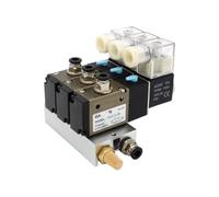 3V210-08-NC Normally Closed Solenoid Valve Stations Block with Muffler Fitting Base Manifold DC 12v 24v AC 110v 220v 3 Port 1Pcs(Ac220v 10mm Fittings,10 Stations)