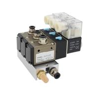 3V210-08-NO Normally Open Electromagnetic Solenoid Valve Block with Muffler Fitting Base Manifold DC12v 24v AC110v 220v 3 Port(AC220V 10mm Fittings,6 Stations)
