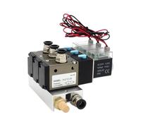3V210-08-NO Normally Open Solenoid Valve Stations Block with Muffler Fitting Base Manifold DC 12v 24v AC 110v 220v 3 Port(8 Stations)