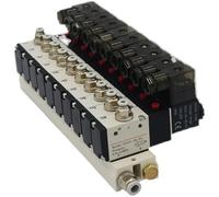 3V210-08 Solenoid Valve 3 Port 2 Position DC12V 24V AC220V with Fitting Solenoid Valves 1Pcs(AC110V 8mm Fittings,5 Stations)
