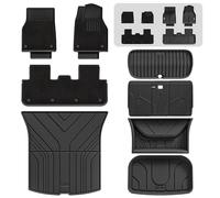 3W 13 Pcs Floor Mats Custom Fit for Tesla Model Y Juniper 2025 2026 New, Thorex™ All Weather Dog Friendly Full Coverage Car liners & Trunk Mats & Seat Back Cover & Carpets, New Version Tesla Model Y