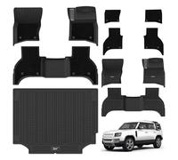 3W 2-Layer Floor Mats & Boot Liner Fit for 20-26 Land Rover Defender 110 L663, Odorless Thoex™ All Weather Premium Car Carpets Liner, Waterproof Anti-Slip Easy to Clean Heavy Duty Defender Accessories