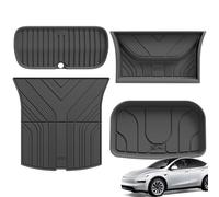 3W 4 Pcs Boot Liner Custom Fit for Tesla Model Y Juniper 2025 2026 New, Thorex™ All Weather Dog Friendly Full Coverage Car liners Trunk Mats for New Version Tesla Model Y Juniper