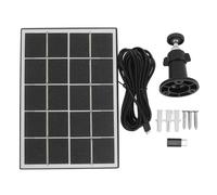 3W 5V Monocrystalline Silicon Camera Solar Charging Panel with Bracket, Wireless Security Camera Solar Panel for Ring, Reolink and Android Devices, Eco - Friendly Outdoor Power (Black)
