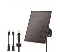 3W/5V Solar Panel Charger for Trail Cameras, with 6000mAh Battery, IP66 Rated Waterproof USB and TypeC DC Port, Compatible with Most Wildlife Cameras