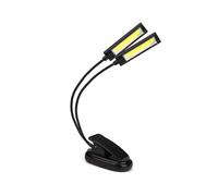 3W COB 3Modes 2 x COBs Flexible USB Rechargeable Double Head Clip-On Work Light LED Flashlight Night Light 3 x AAA