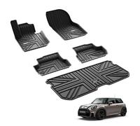 3W Floor Mats and Boot Liner for 2014-2024 Mini Hatch F56/Mini Cooper, TPE All-Weather Tailored Floor Mats 1-2 Rows and Boot Mats Car Floor Mats Accessories