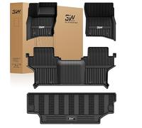 3W Floor Mats and Boot Liner for Land Rover Defender 90 L663 2020-2026, TPE All-Weather Tailored Floor Mats 1-2 Rows and Boot Mats Complete Set Land Rover Car Floor Mats Accessories
