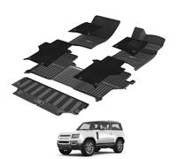 3W Floor Mats & Boot Liner Fit for Land Rover Defender 90 2020-2026, All Weather TPE Dog Friendly Mats, Custom Fit Defender 90, Waterproof Non Slip, Easy to Install Car Accessories (8 PCS)