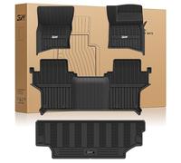 3W Floor Mats & Boot Liner Fit for Land Rover Defender 90 L663 2020-2024 2025, TPE All Weather Custom Fit Floor Liners 1-2 Rows and Trunk Mats Full Set, Easy to Install Car Accessories