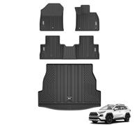 3W Floor Mats & Boot Liner Fit for Toyota RAV4 XA50 2019-2024 2025, Car Mats+Boot Liner Pet Dog Friendly Car Footmat All Weather TPE Waterproof Easy to Clean Car Accessory