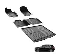 3W Floor Mats & Cargo Liner Compatible with Benz GLE V167 2020-2024, TPE All Weather Custom Fit Floor Liner for GLE V167 1st and 2nd Row Full Set Car Liners, Black (Not for Coupe)