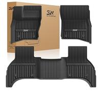 3W Floor Mats Fit 2020-2025 Land Rover/Range Rover Defende (for Defender 110), TPE All Weather Custom Fit Floor Liner Land Rover Defender 1st, 2nd Row Floor Liners, Black(Full 4 Doors 5 Seat only)