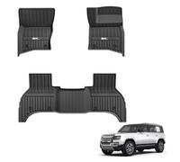 3W Floor Mats Fit for Range Rover Defender 110 2020-2024 (Only for 7 Seat) 1-2 Row Pet Dog Friendly Car Footmat All Weather TPE Waterproof Anti Slip Protection Mats Easy to Clean Car Accessory