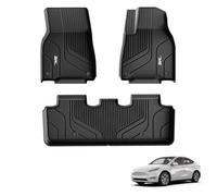 3W Floor Mats Fit for Tesla Model Y 2021-2024 2024 (Not for Juniper), All Weather Dog Friendly TPE Car Mat, Waterproof Anti-Slip Easy to Clean Heavy Duty Model Y Accessories