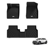 3W Floor Mats for Audi Q4 E-Tron Sportback F4 2022-2026, TPE All-Weather Customised Rubber Mats for Audi Q4 1st and 2nd Rows Complete Set Car Floor Mats Accessories, Black Non-Slip Mats