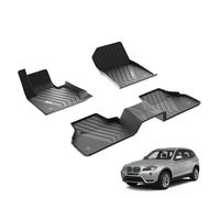 3W Floor Mats for BMW X3 F25 2011-2017, TPE All-Weather Rubber Mats for BMW X3 F25 1st and 2nd Rows Complete Set Car Floor Mats Accessories, Black Non-Slip Mats