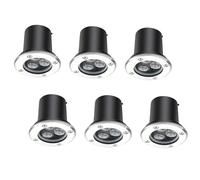3W Ground LED Landscape Lights, Round Recessed Spotlight, IP67 Waterproof Stainless Steel Outdoor Buried Lights, for Garden Path Deck Yard Garage(Blue,3W-AC24V)