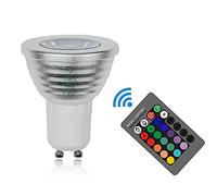 3W GU10 Color RGB LED Light Bulb with Remote Control, 16 Colour Changing Led Edison Screw Light Mood Lighting Spot Light, AC 85-265V, Dimmable